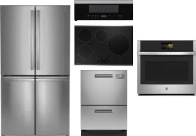 5 Piece Package Includes Refrigerator, Cooktop, Wall Oven, Microwave And Dishwasher